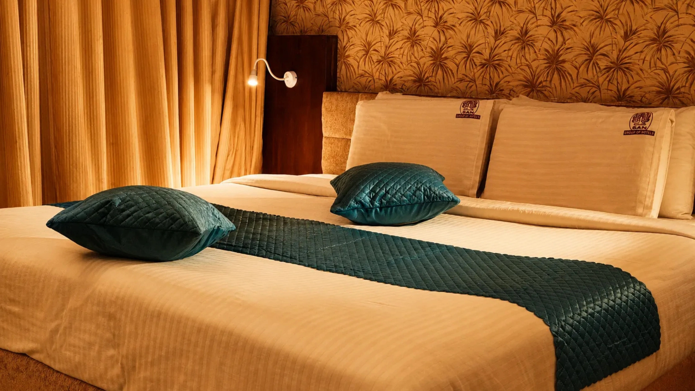 Elegant wooden hotel elevator lobby with classic interiors in Mysore